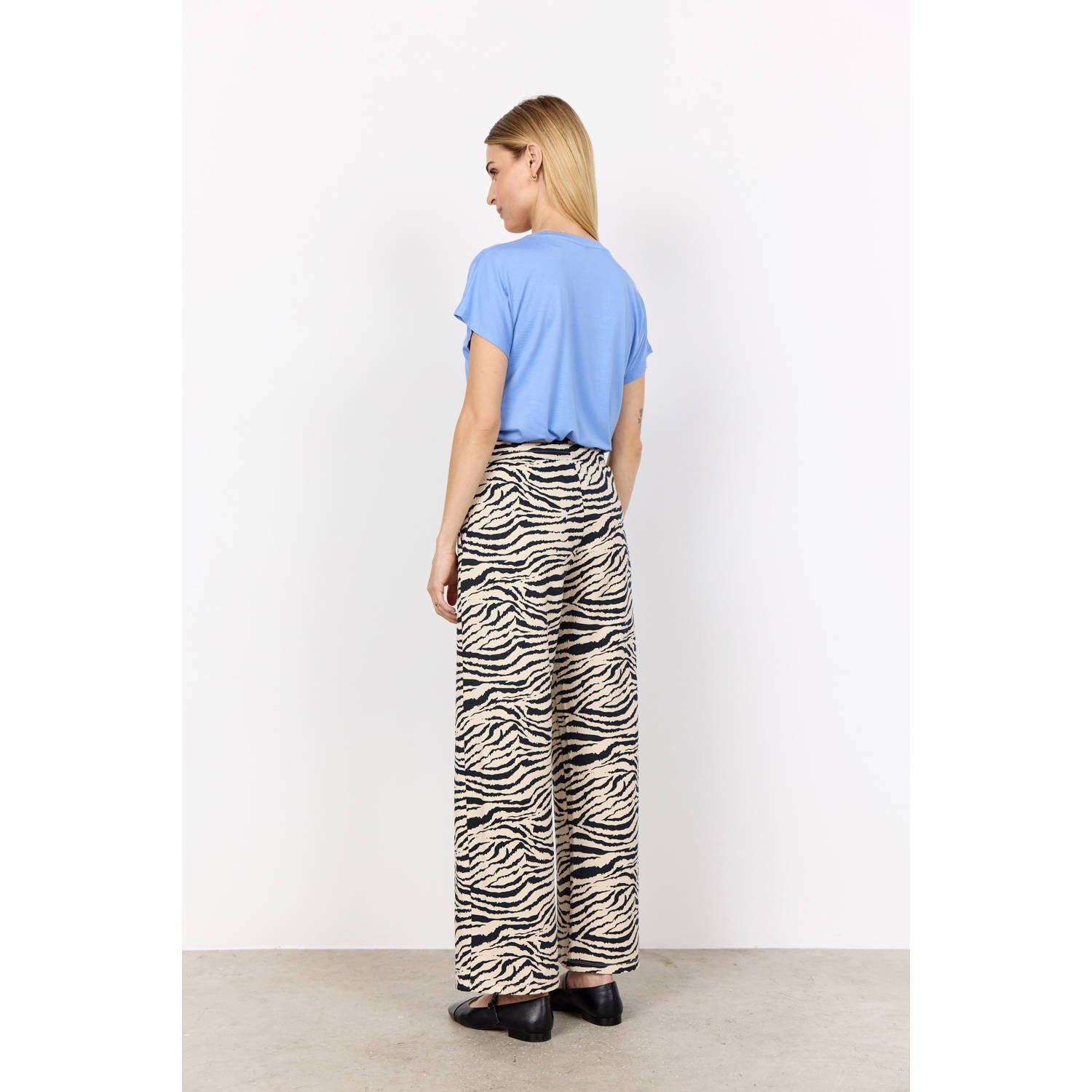 Soyaconcept wide leg regular waist sweatpant zwart
