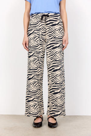 wide leg regular waist sweatpant zwart