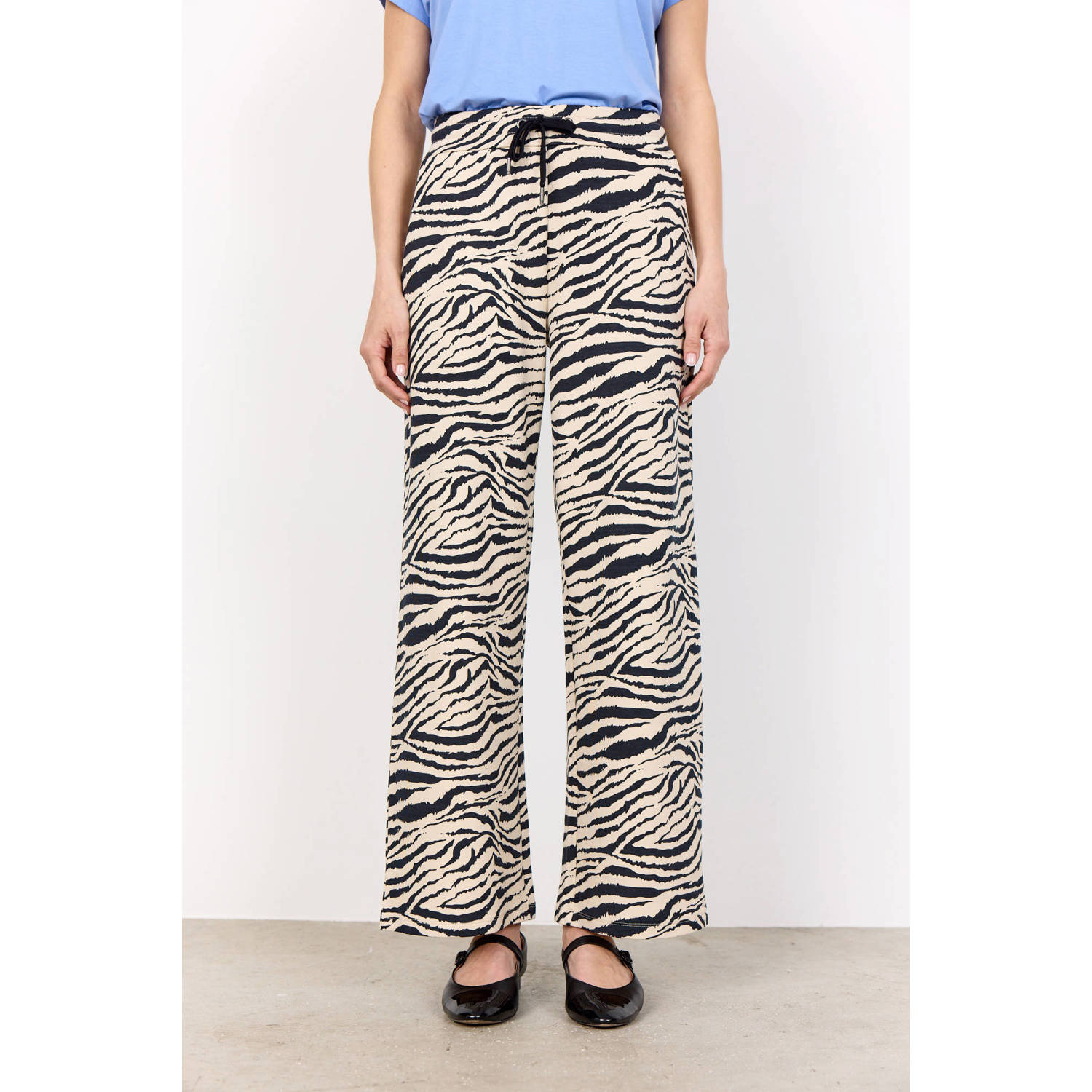 Soyaconcept wide leg regular waist sweatpant zwart