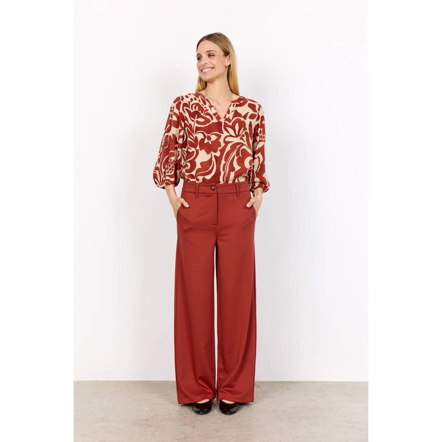 Soyaconcept wide leg regular waist pantalon