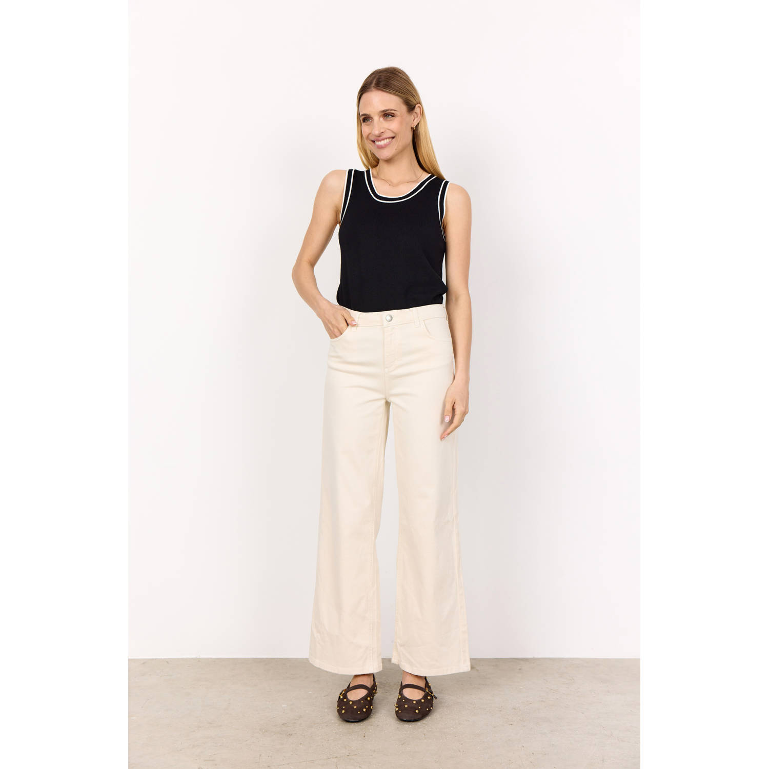 Soyaconcept wide leg jeans crème