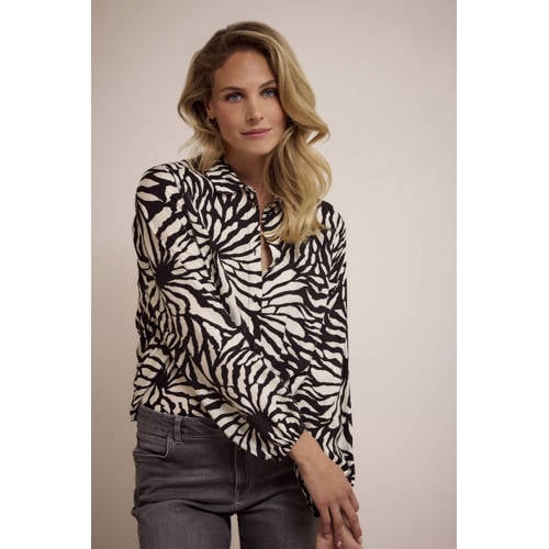 Tramontana gebloemde blouse zwart afbeelding