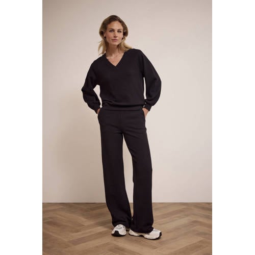 Tramontana straight regular waist casual broek zwart afbeelding