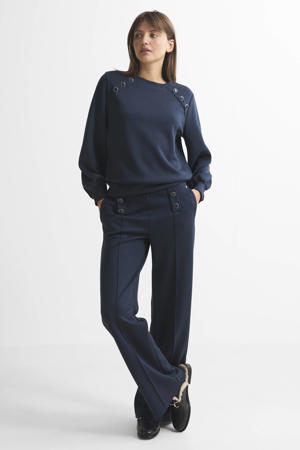 straight regular waist casual broek donkerblauw