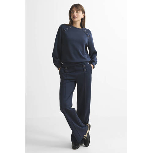 Tramontana straight regular waist casual broek donkerblauw afbeelding