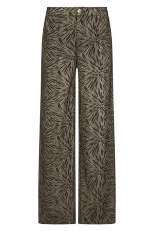 wide leg high waist broek zwart