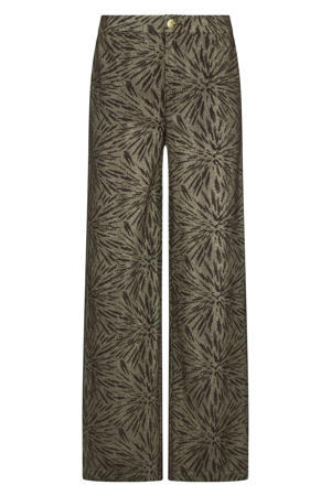 wide leg high waist broek zwart