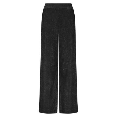 Tramontana wide leg high waist broek zwart met glitter afbeelding