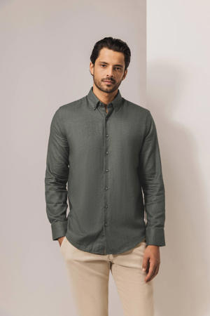 regular casual overhemd groen