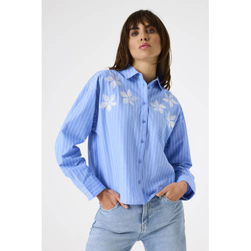 Garcia blouse met krijtstreep blauw afbeelding