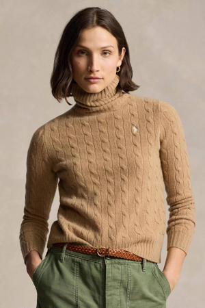 top met wol beige met kabels