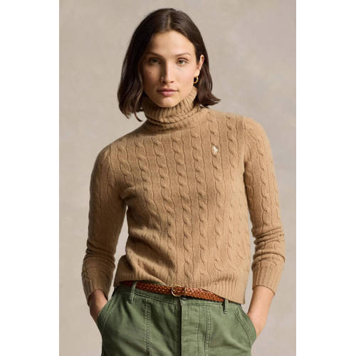 Polo Ralph Lauren top met wol beige met kabels afbeelding
