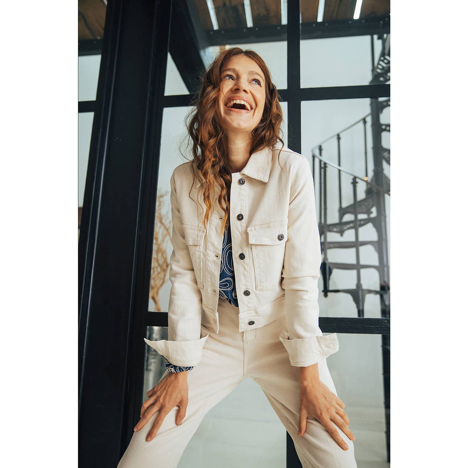 LabeL DOT denim spijkerjas ecru