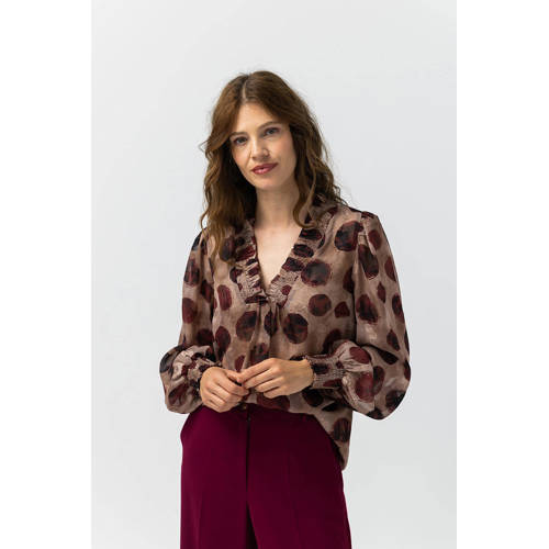 LabeL DOT top met stippen bruin afbeelding