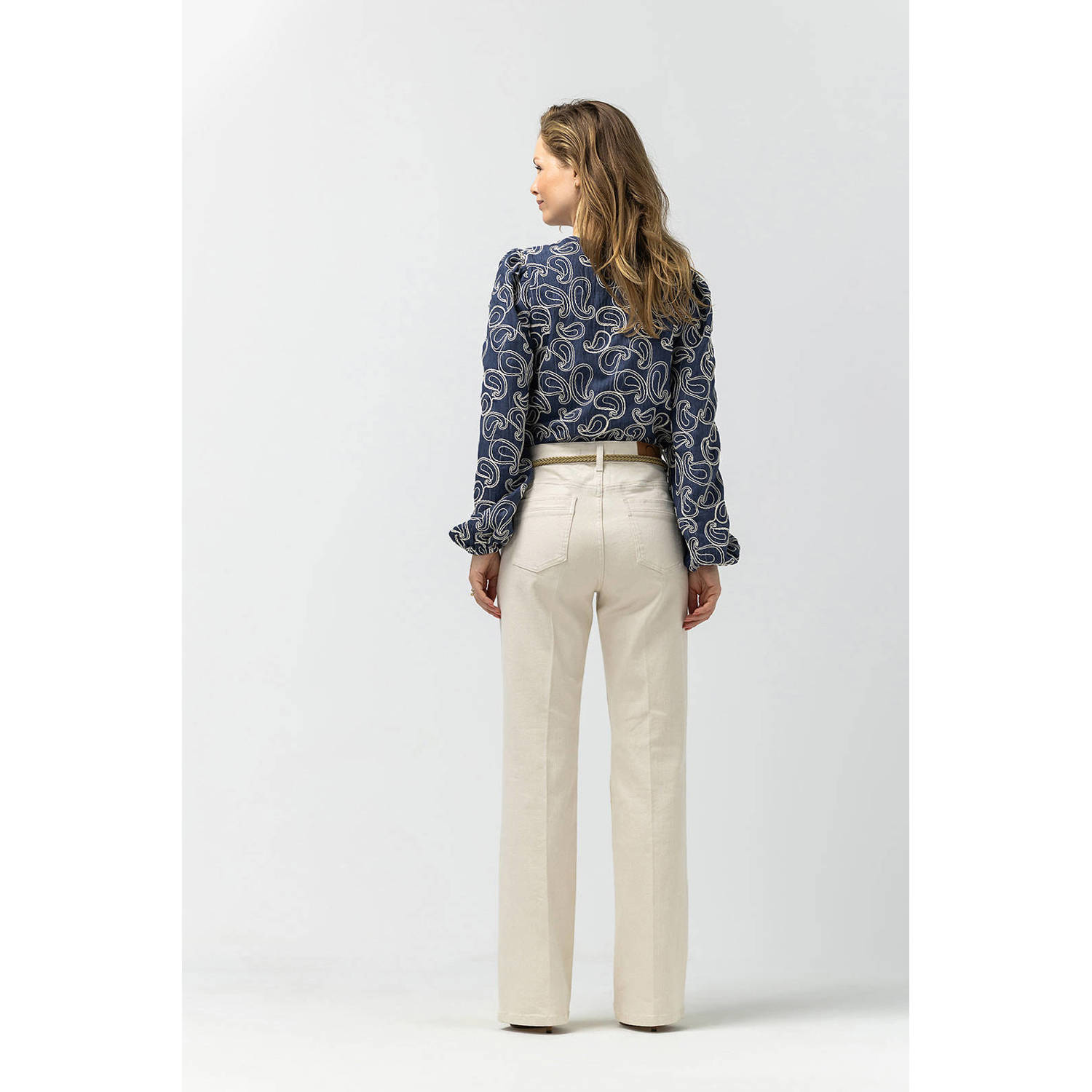 LabeL DOT high waist straight leg jeans ecru