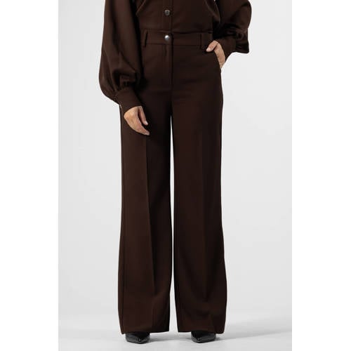 LabeL DOT straight regular waist pantalon donkerbruin afbeelding