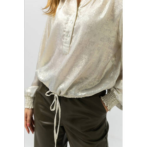 LabeL DOT satijnen blouse goud met glitter afbeelding
