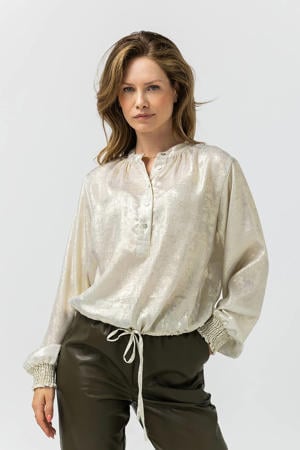 satijnen blouse goud met glitter