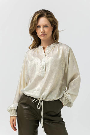 satijnen blouse goud met glitter