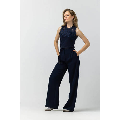 LabeL DOT wide leg regular waist pantalon donkerblauw afbeelding