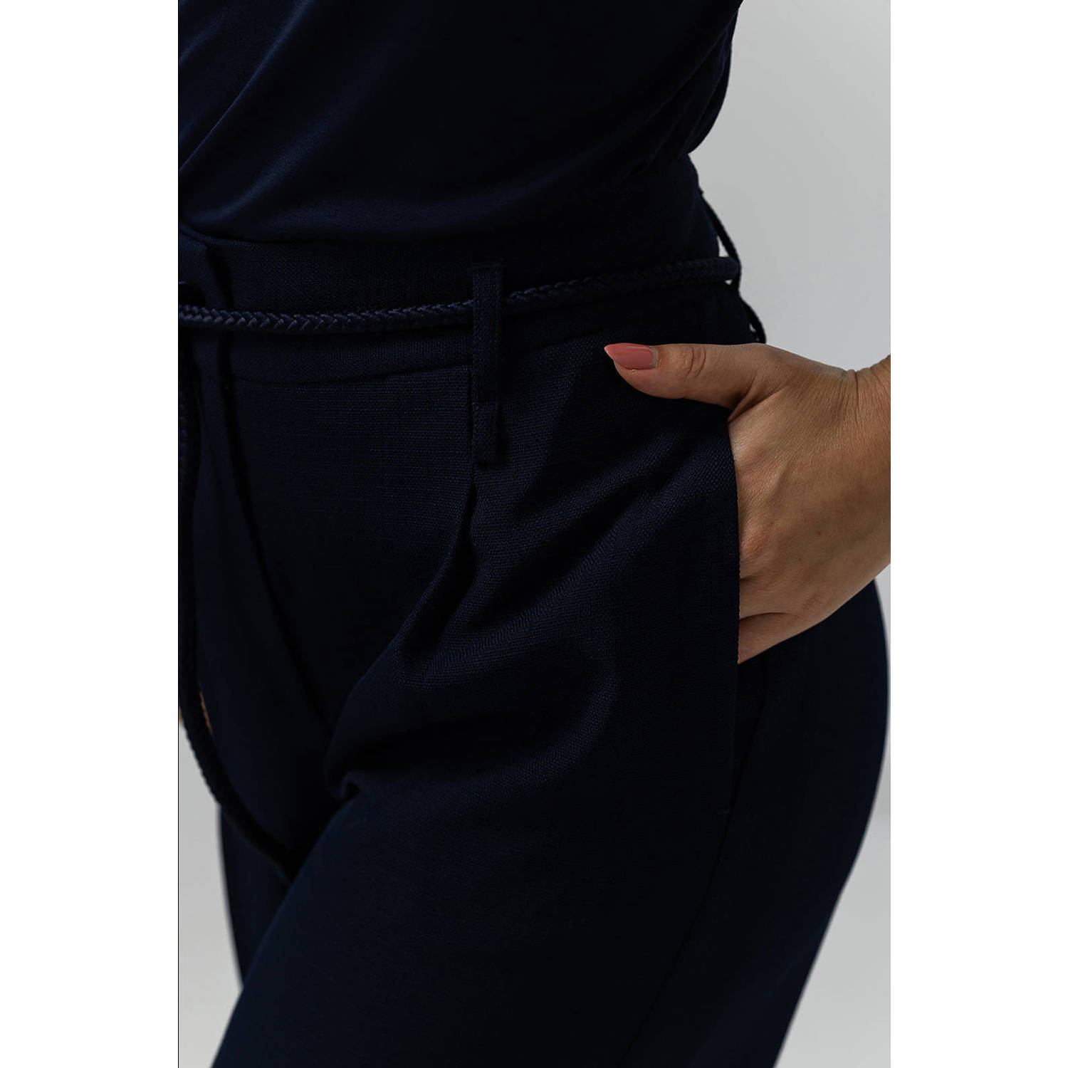 LabeL DOT wide leg regular waist pantalon donkerblauw