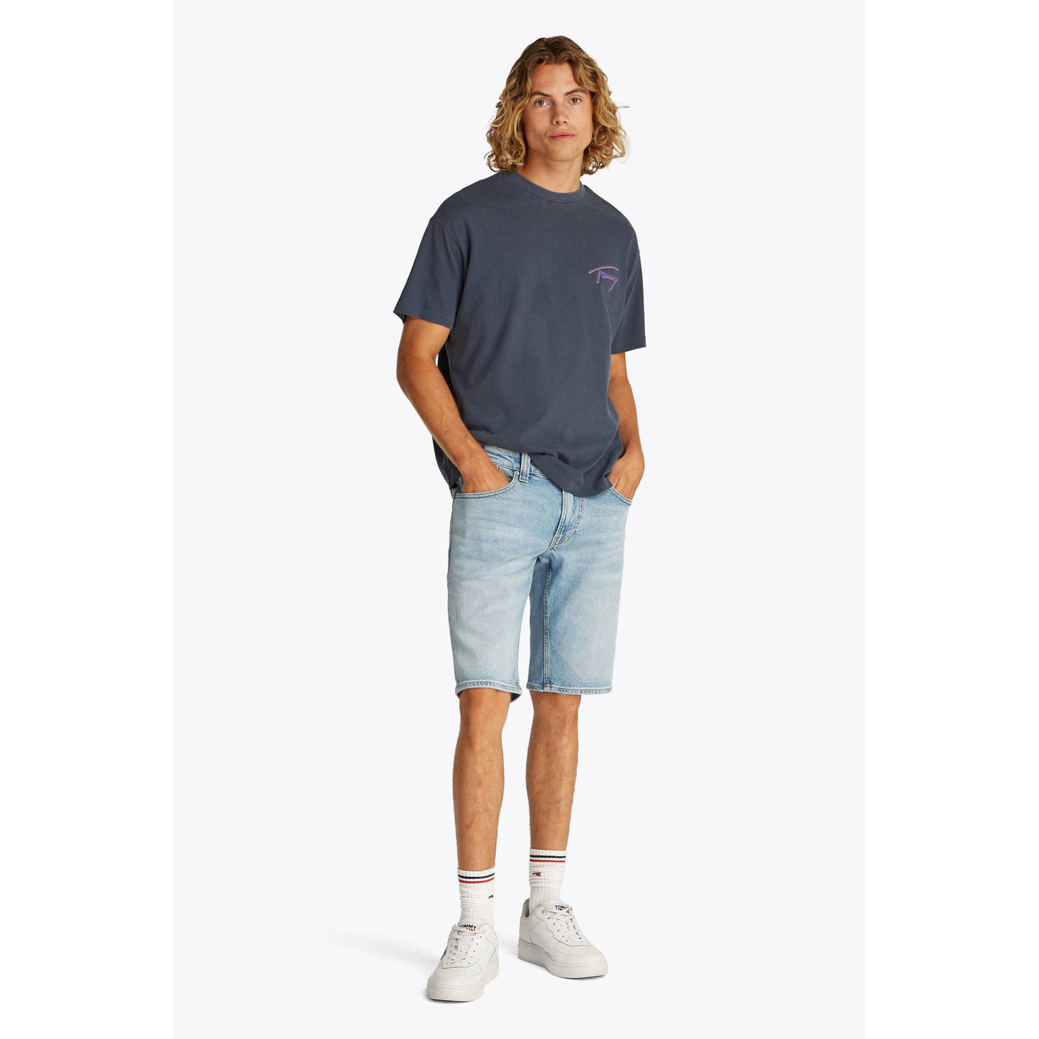 Tommy Jeans regular T-shirt donkerblauw