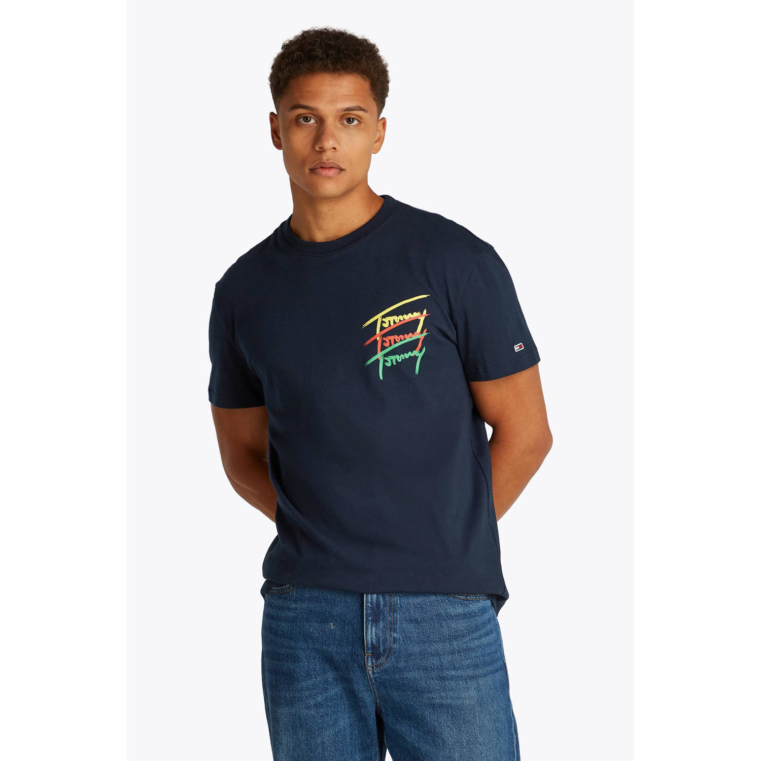 Tommy Jeans T-shirt 3 Colour Twisted Logo T-Shirt Dark Night Navy