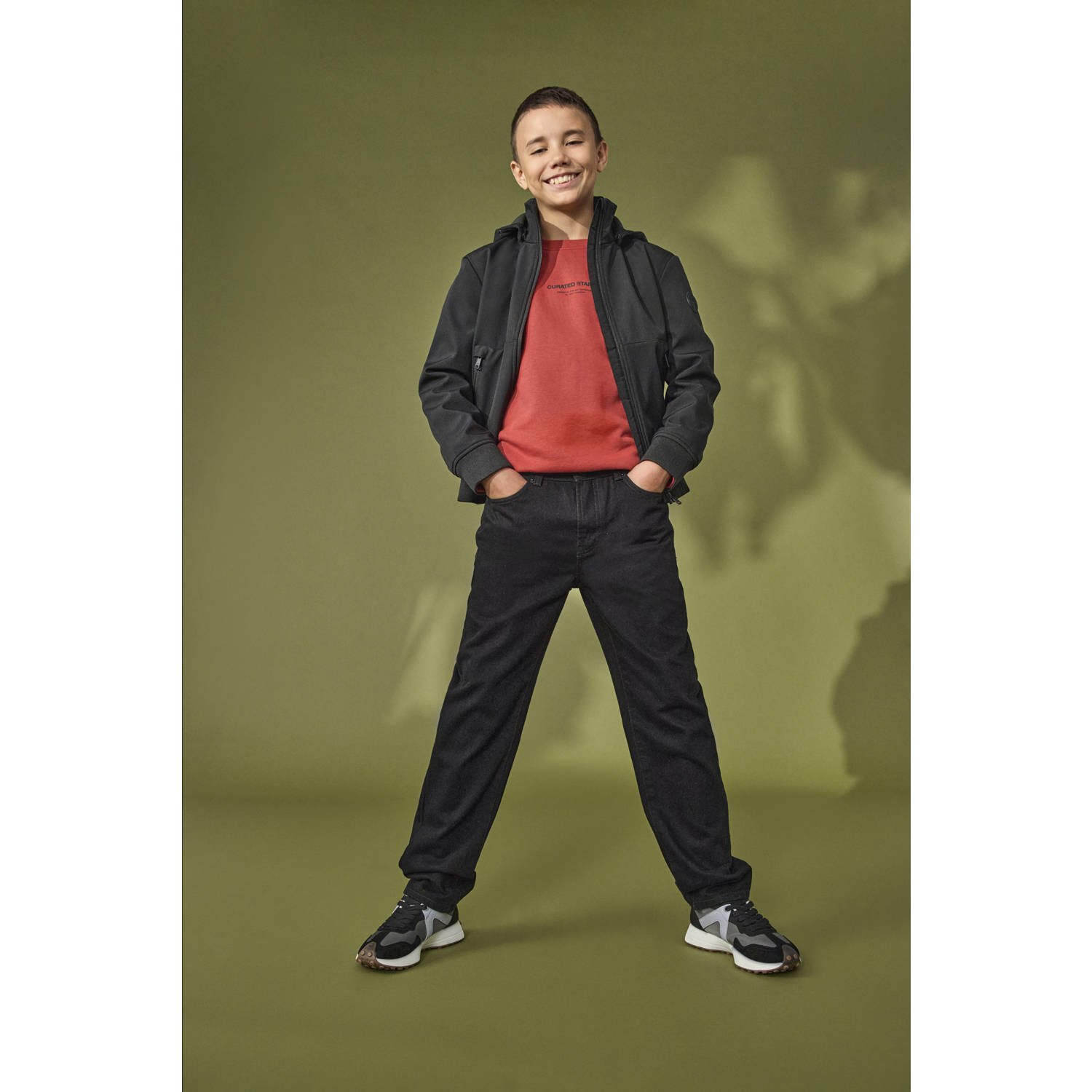 ONLY & SONS JUNIOR softshell jas zwart