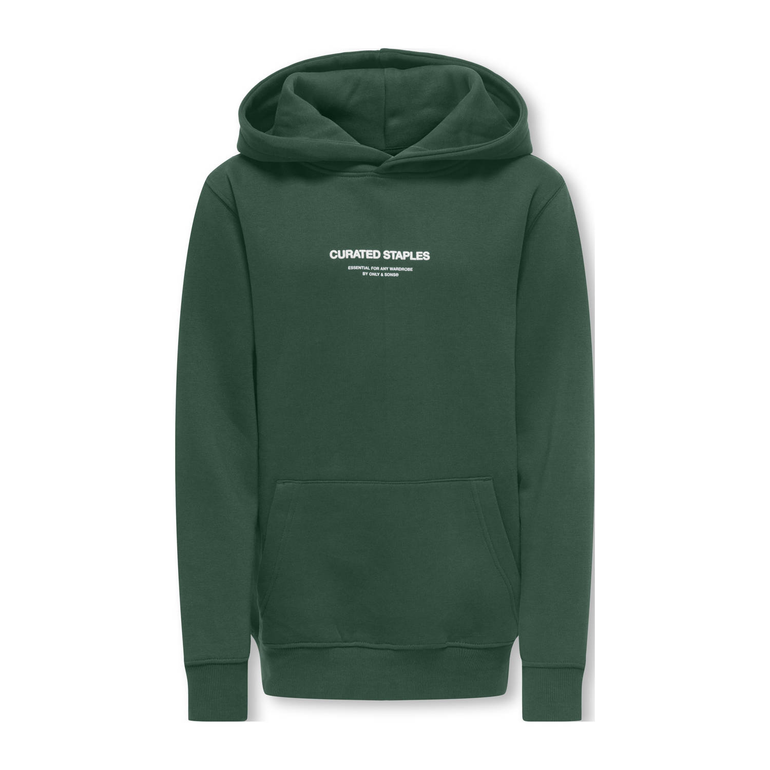 ONLY & SONS JUNIOR hoodie donkergroen