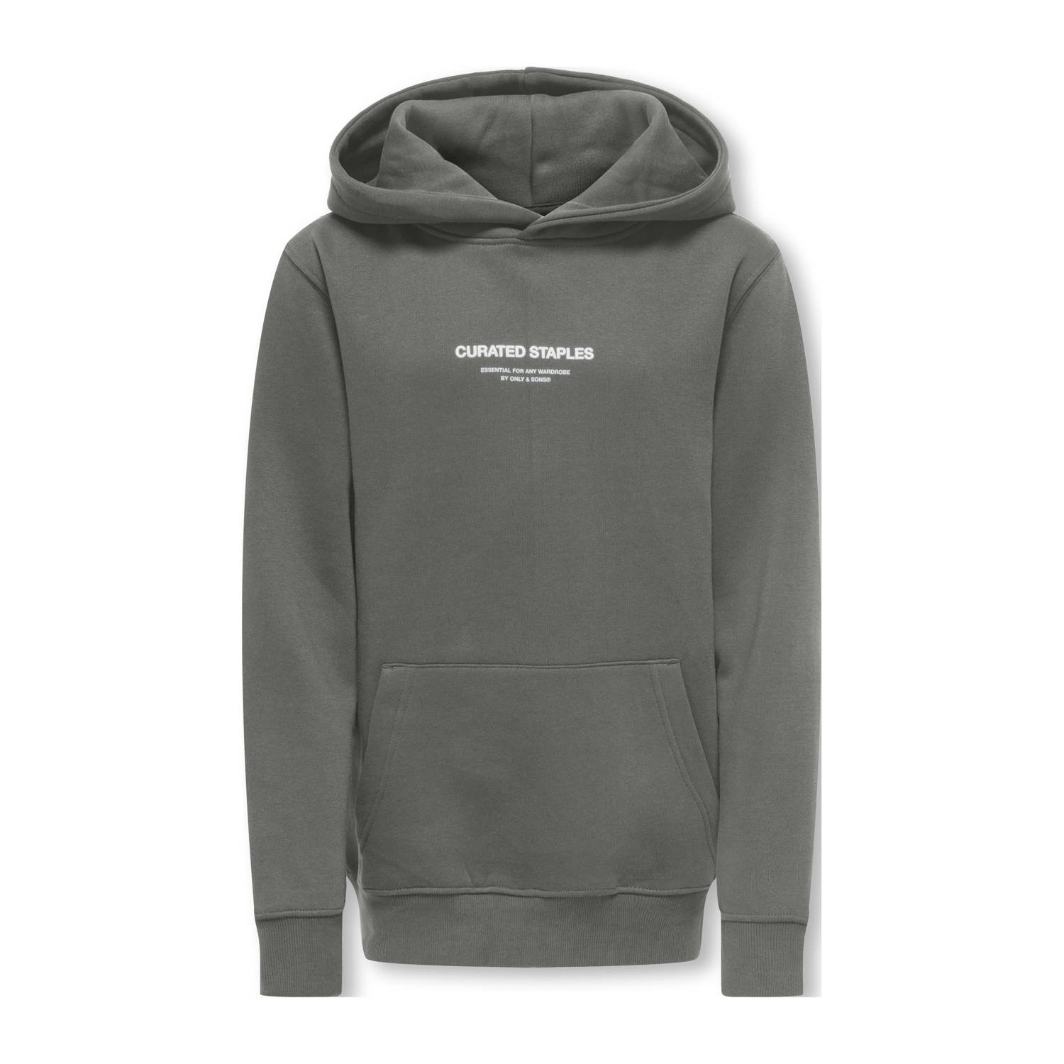 ONLY & SONS JUNIOR hoodie grijs