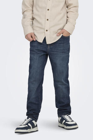 tapered jeans dark blue denim