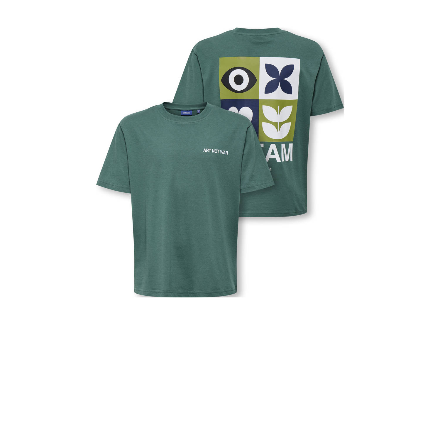 ONLY & SONS JUNIOR T-shirt groen