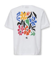 thumbnail: Witte jongens ONLY & SONS JUNIOR T-shirt van katoen met backprint, korte mouwen en ronde hals