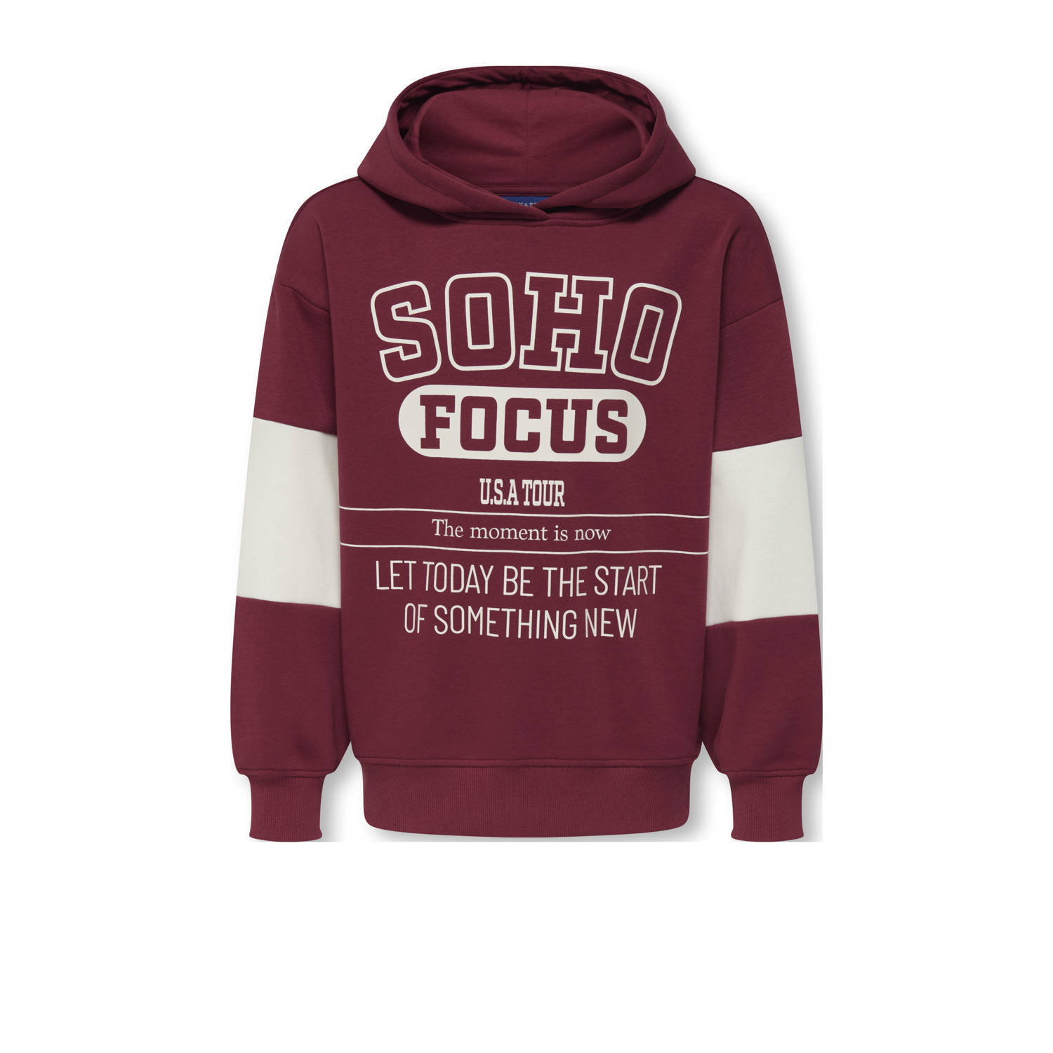 ONLY & SONS JUNIOR hoodie donkerrood