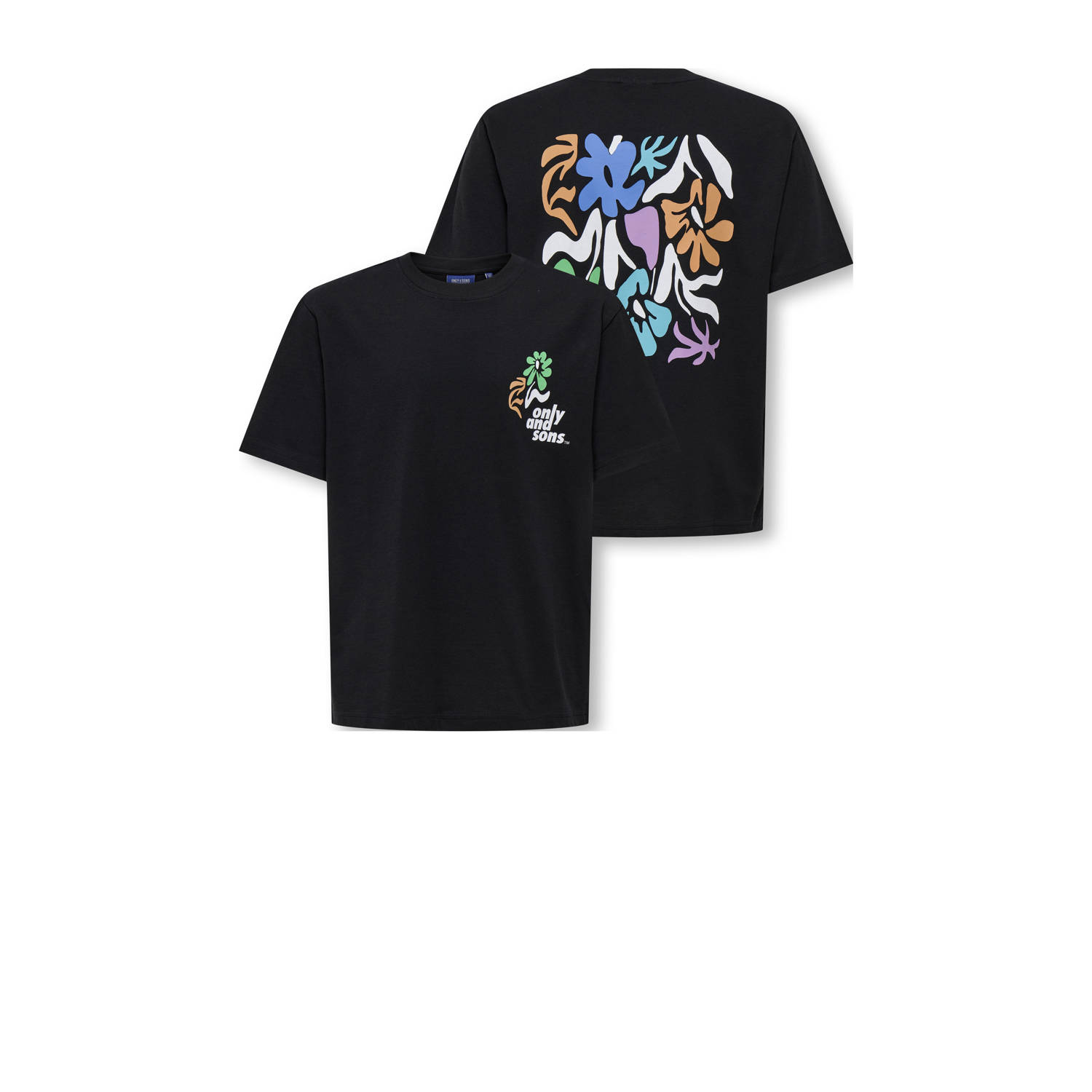 ONLY & SONS JUNIOR T-shirt zwart