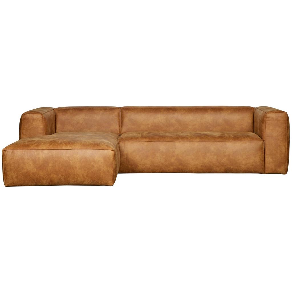 WOOOD WOOOD Bean Hoekbank Links - Ribstof - Travertin - 73x305x96