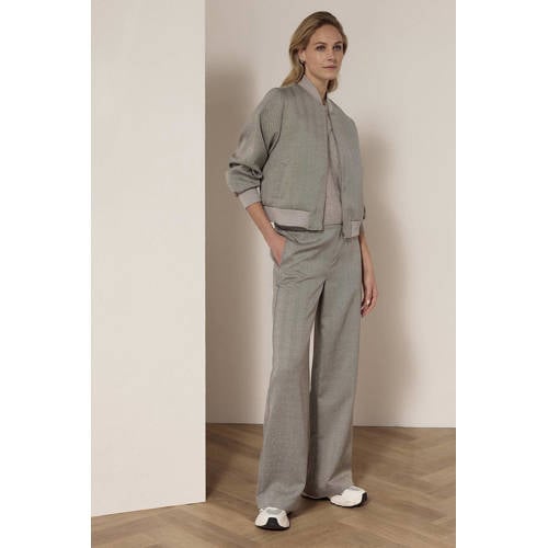Tramontana wide leg regular waist casual broek grijs melange afbeelding