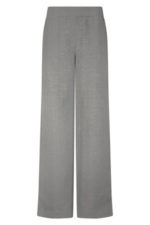 wide leg regular waist casual broek grijs melange