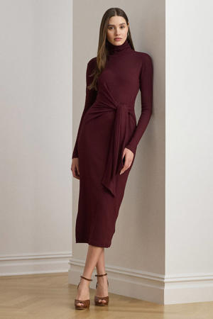 midi jurk donkerrood