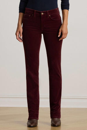 corduroy straight regular waist casual broek donkerrood