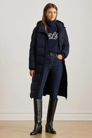 gewatteerde jas donkerblauw