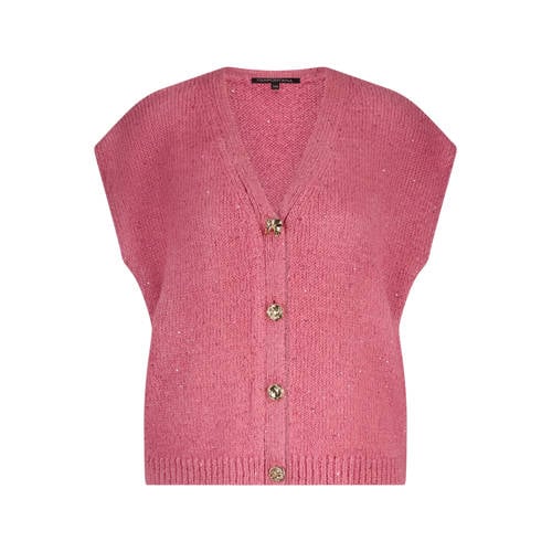 Tramontana gebreid vest roze met pailletten afbeelding