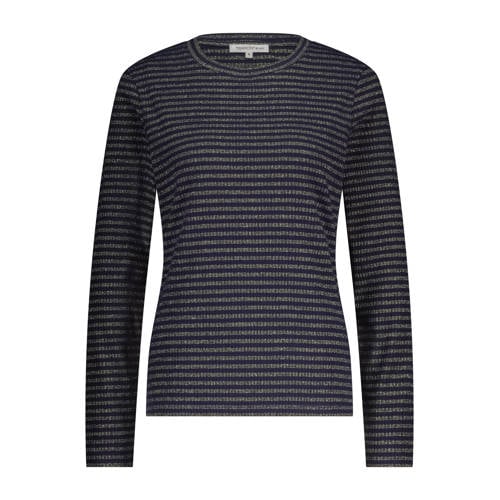 Tramontana gestreepte top donkerblauw met lurex afbeelding