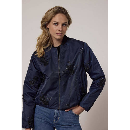 Tramontana bomberjack met pailletten donkerblauw afbeelding