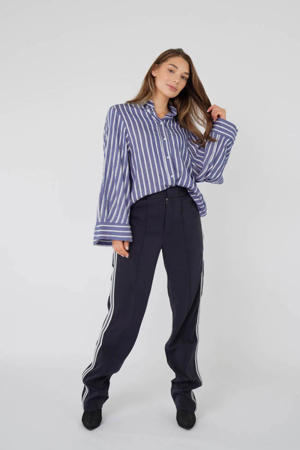 straight regular waist broek donkerblauw