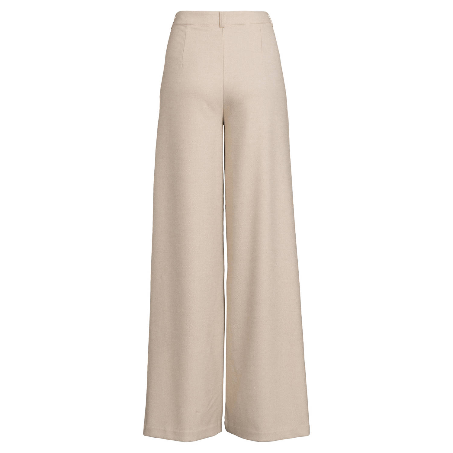 Est'seven straight high waist broek beige