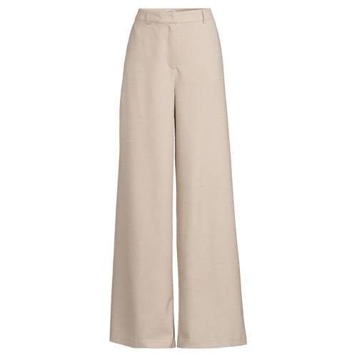 Est'seven straight high waist broek beige afbeelding