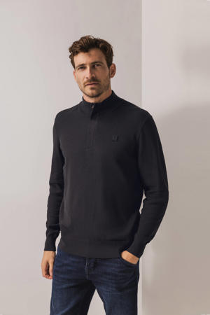 trui met ingebreid patroon donkerblauw