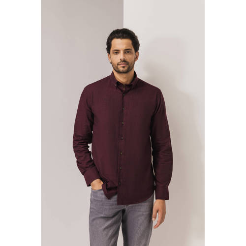 State of Art regular casual overhemd donkerrood afbeelding