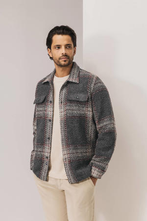 geruite overshirt grijsgroen